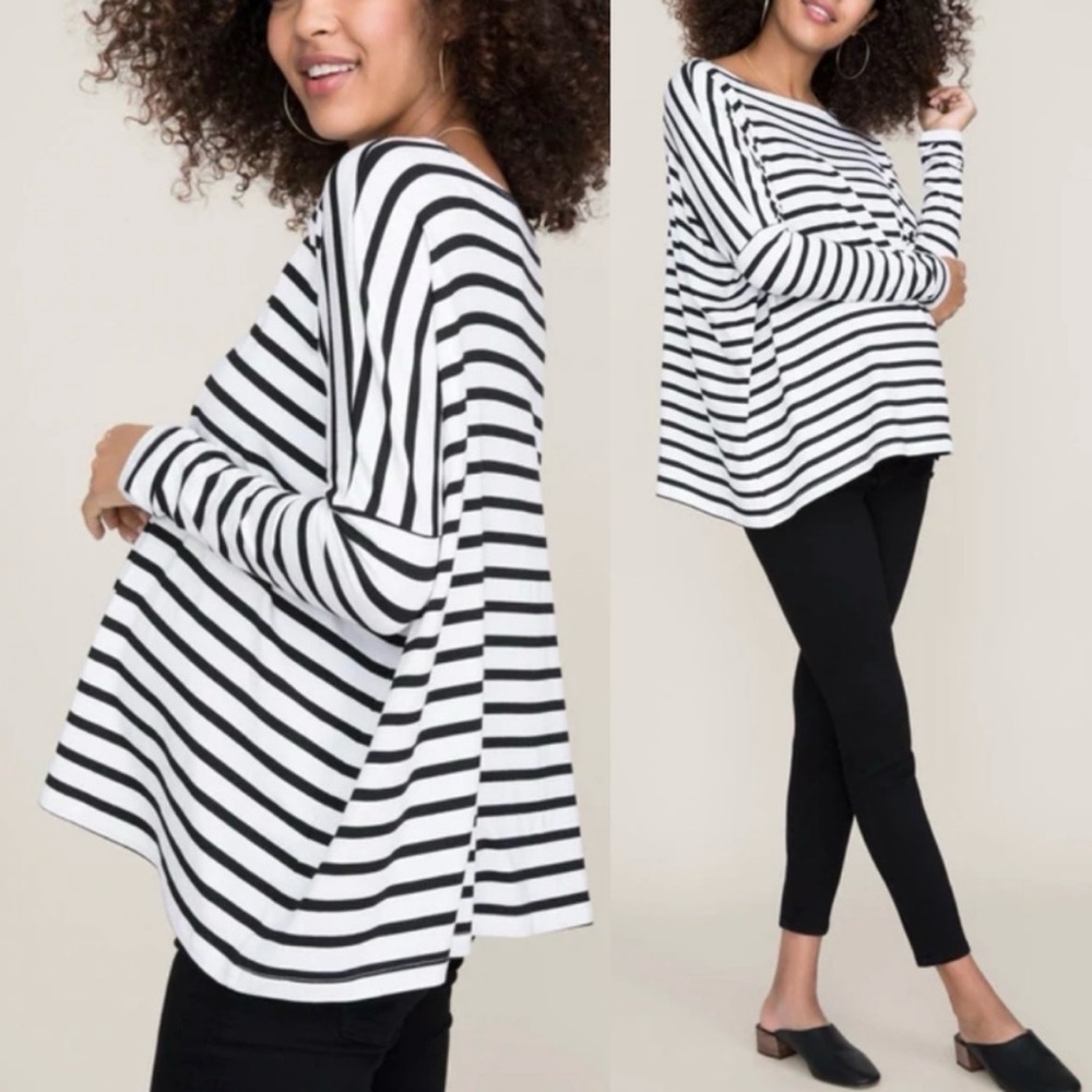 Hatch Monochrome Striped Long Sleeve Top